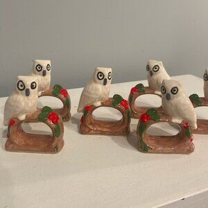 Holiday themed owl napkin holders set of 6